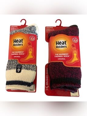Heat‎ Holders Original Thermal Socks 2 Pair Womens 5-9 Mens 4-8 NWT
